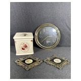 Seiko Wall Clock, Tissue Holder, Wall Decor
