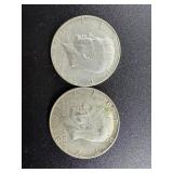 1968 & 1969 Kennedy Silver Half Dollars (40%)