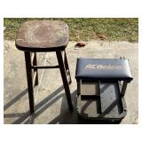 Wooden Stool, Short Shop Rolling Stool