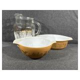 Pyrex Casserole Dishes(2), Glass Pitcher