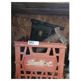 Plastic Crate, Tire Irons, Jack Stand