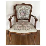 French Louis XV Style Needlepoint Arm Chair
