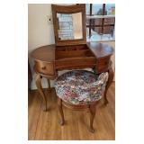 Mid Century Kidney-Shaped Vanity with Chair