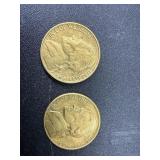 1963 & 1964 Gold Toned Jefferson Nickels (2)