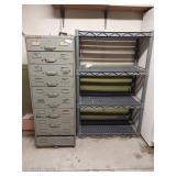 10 Drawer Metal Cabient & 4 Tier Plastic Shelf