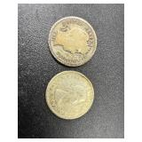 1911 Barber Silver dime / 1962 Canada Silver Dime