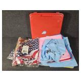 Dog Bandanas, Red Plastic Case