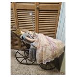 2 Dolls with Stroller