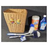 Wicker Basket, Toilet Brush Cleaners, Bathroom