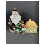 Santa Cookie Jar, Bell, Cottage Cookie Jar