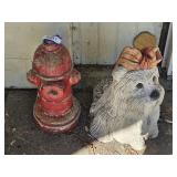 Concrete Dog and Fire Hydrant
