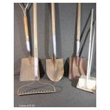 Metal Shovels(3), Metal Rake