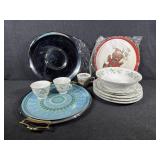 Assorted Serving Trays, Floral Dishware