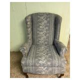 Blue Floral Wingback Chair