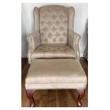 Wing Back Armed Chair w/ Ottoman