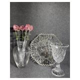 Eternal Glass Roses.  Crystal goblet