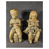 Heavy Ceramic Boy and Girl Figurines