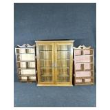 Golden Oak  Display Cabinet, Wooden Wall-Mounted