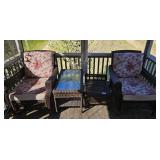 Plastic Wicker Patio Furniture:2 Chairs, 1 T