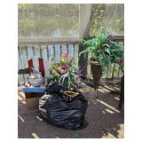 Artificial Flowers, Wooden Chair Decor