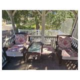Plastic Wicker Furniture:2 Chairs, 1 Table, 1