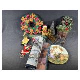 Wooden Box, Table Runner, Santa