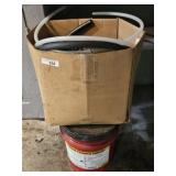 Box with Assorted Tubing, Pennzoil Gear Oil Bucket