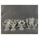 Dessert Champagne Flutes (7) Wine Glasses (3)