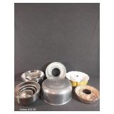 Stainless Bowls (7), Bundt Pan, Jello Molds