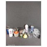 Metal Tea Kettle, Glass Measuring Cups, Juicers