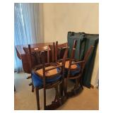 Wooden Drop Leaf Dining Table with 4 Chairs