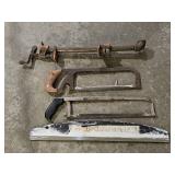 Small Bar Clamp, Hand Saws, Mudding Tool