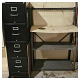 Metal Filing Cabinet on Wheels, Metal Work Bench