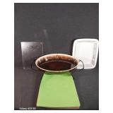 Large Brown Baking Dish With Wire Stand