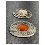 Belt Buckles (2) with Stones in the Middle