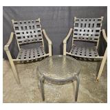 2 Patio Chairs with 1 Small Table
