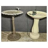 White Plastic Bird Bath, Metal Bird Bath