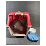 Spree Pet Carrier and Food Dishes