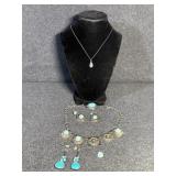Sliver Toned With Gems, Clip on Earrings and