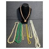 Faux Pearl and Beaded Necklace