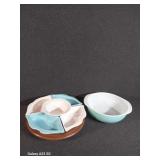 Relish Tray on A Lazy Susan & Glass Bowl
