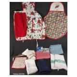 2 Aprons, Potholders, Dish Towels, Cloth Napkins