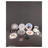 Hobnail Design Divided Dish Ruffled Opalescent Rim