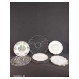 Glass Trays, Relish Tray with Gold Color Rim