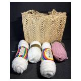 Wicker Bag and Yarn