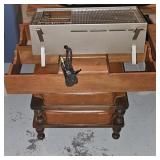 2 Footstools, Wooden Wall Shelf, Heater