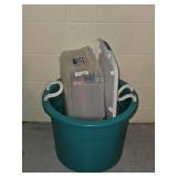 Blue Handled Tub, Tote with Lid