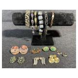 Sliver & Gold Toned Clip on Earrings and Bracelets