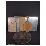 Wooden Cutting Boards (3), 2 Cookie Sheets