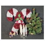 Candy Cane Decor, Half Tree, Plastic Battery